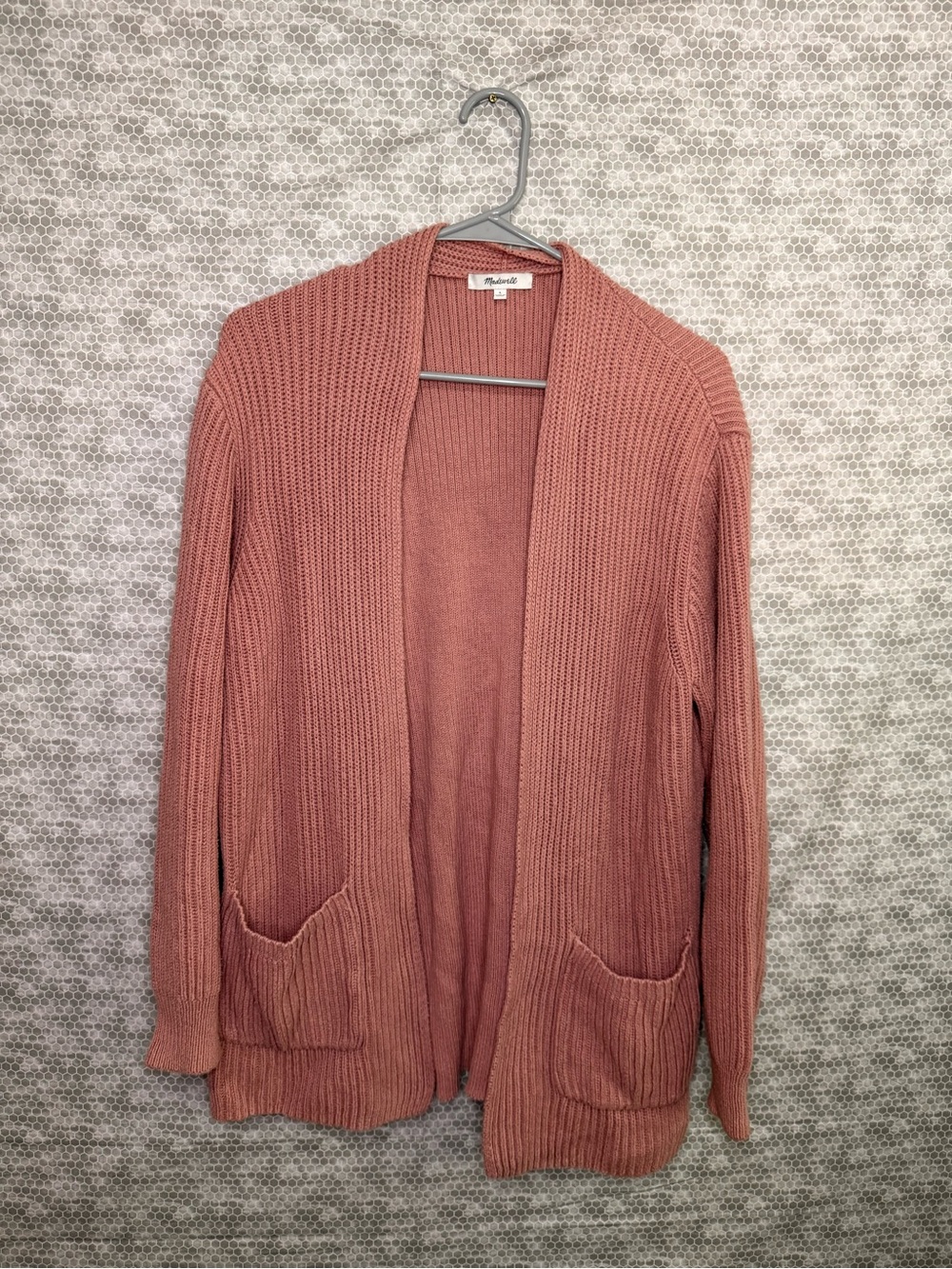 Madewell Pink Ribbed Cardigan